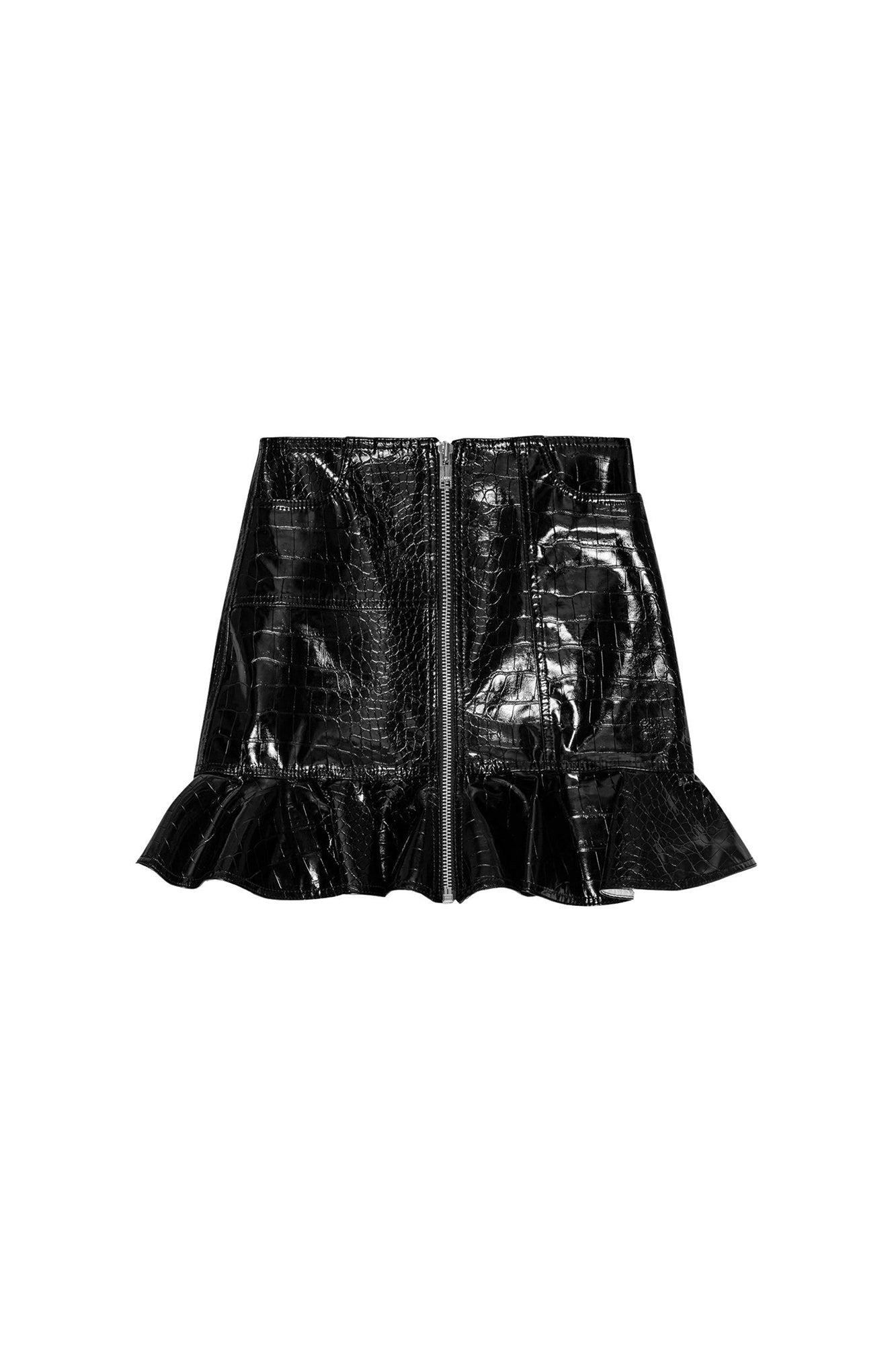 Jupe courte enduite Future - Black