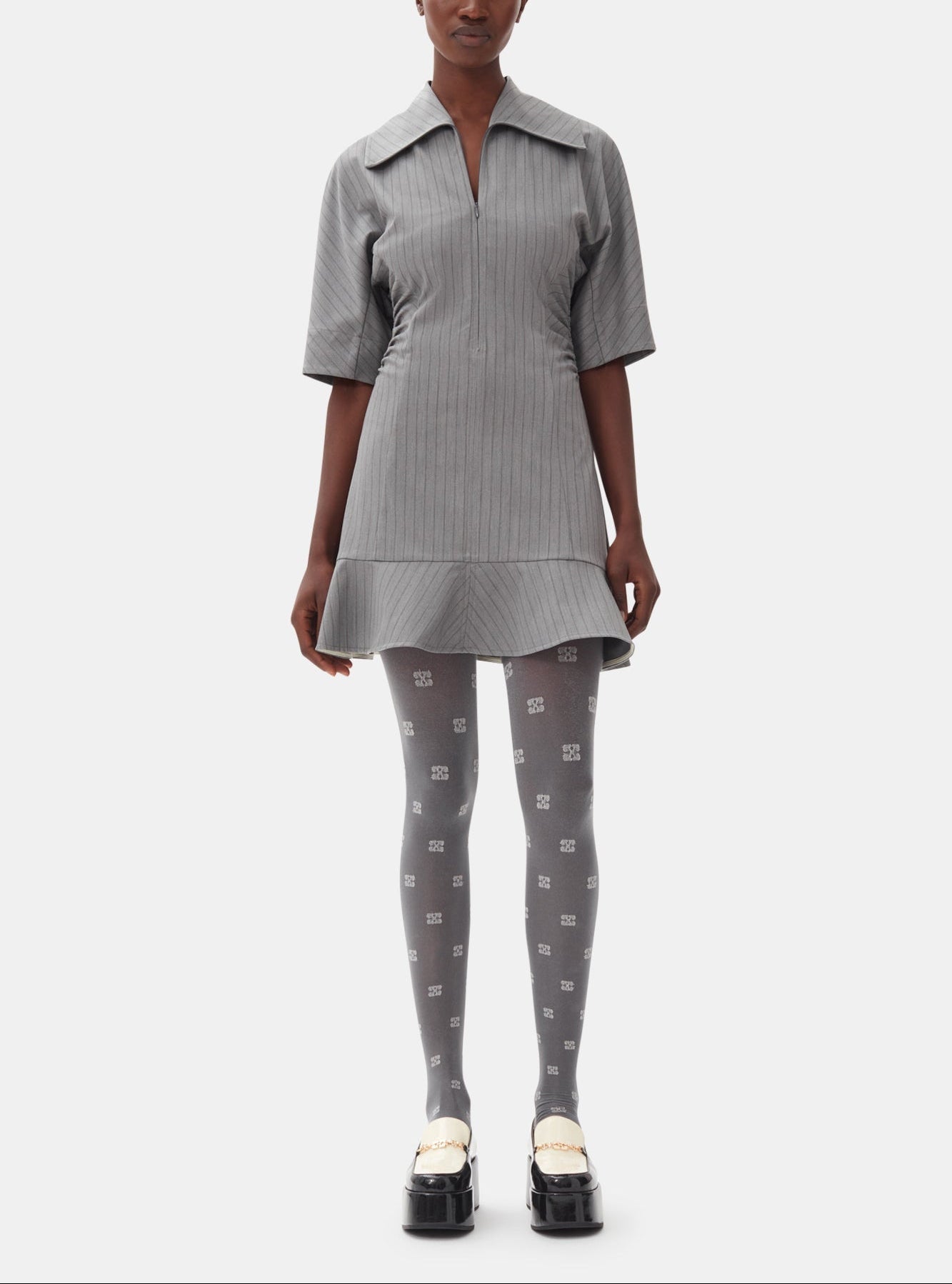 Robe courte à rayures - Mirage Gray
