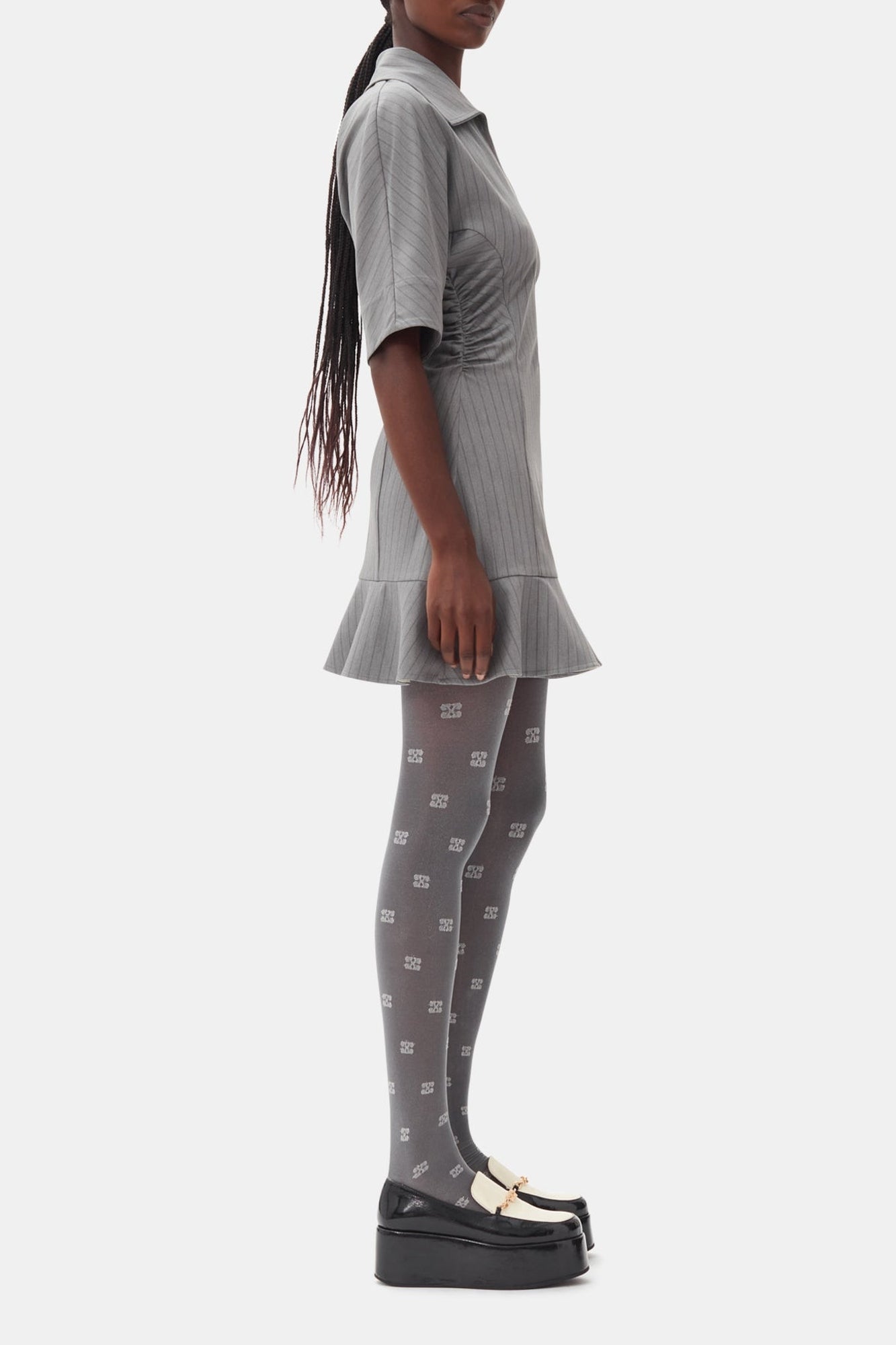 Robe courte à rayures - Mirage Gray