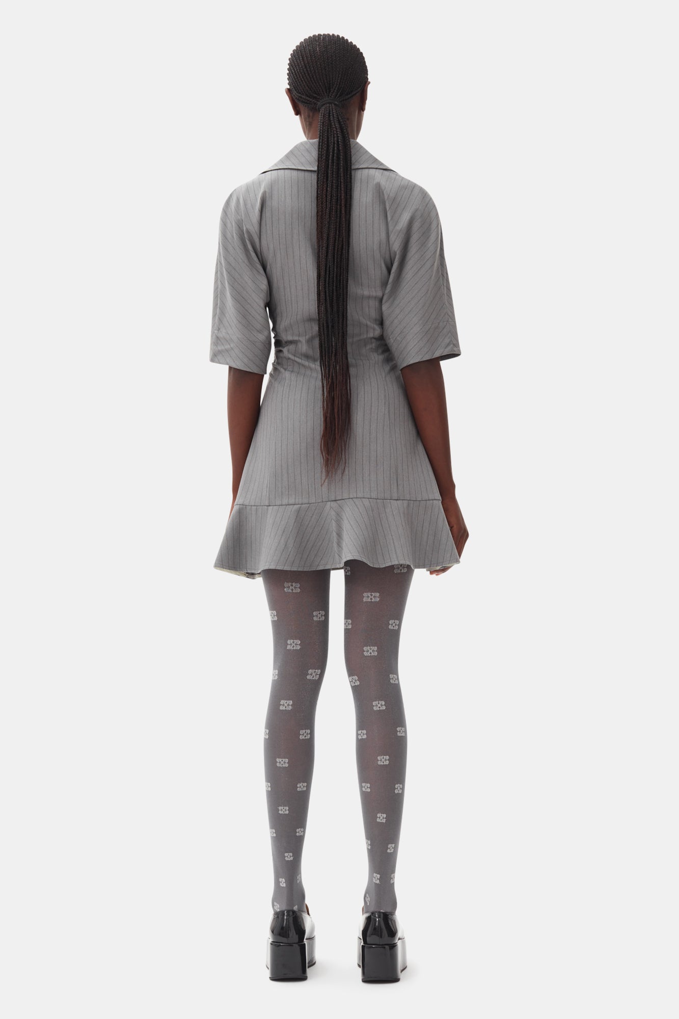 Robe courte à rayures - Mirage Gray