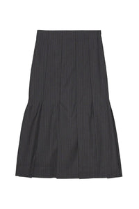 Striped fabric midi skirt - Phantom