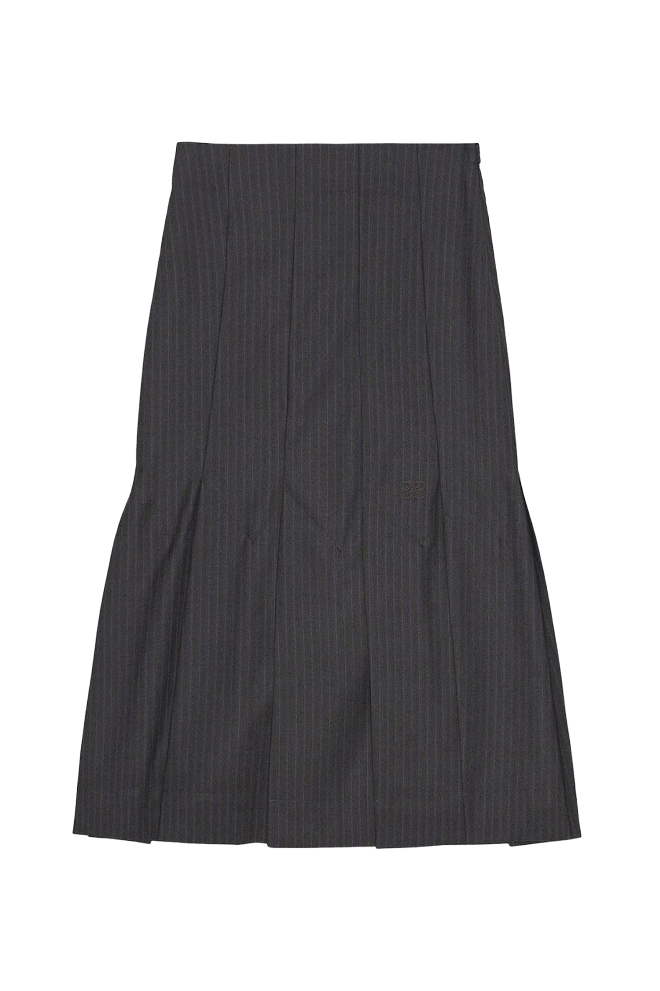 Striped fabric midi skirt - Phantom