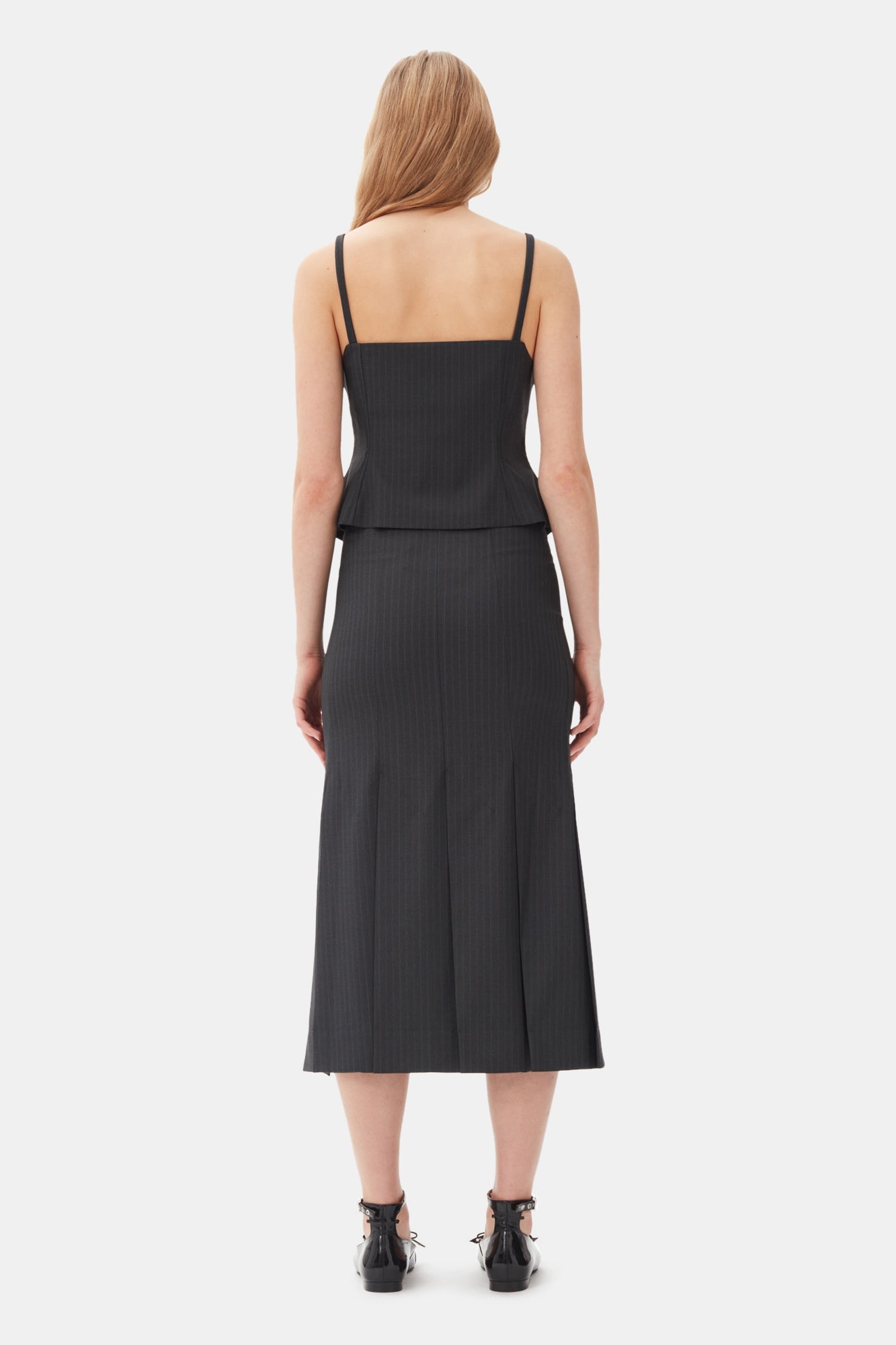 Jupe midi à rayures en tissu - Phantom