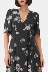 Robe midi croisée à imprimé fleuri - Climbing Ivy