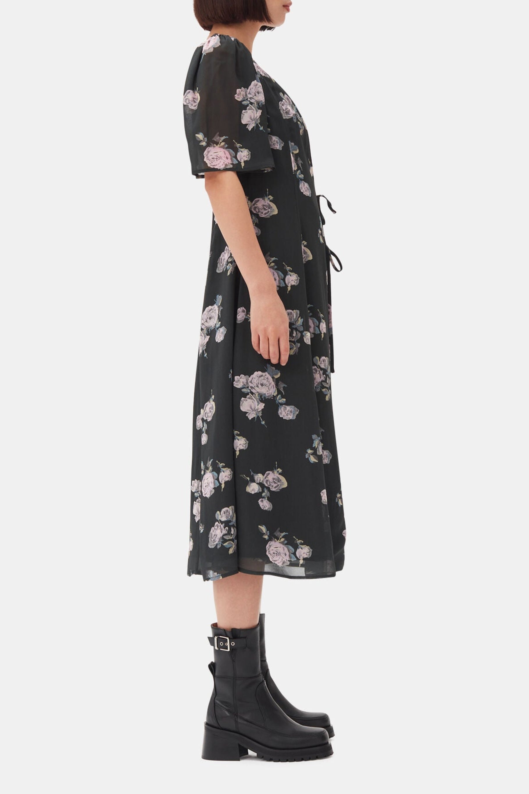 Robe midi croisée à imprimé fleuri - Climbing Ivy