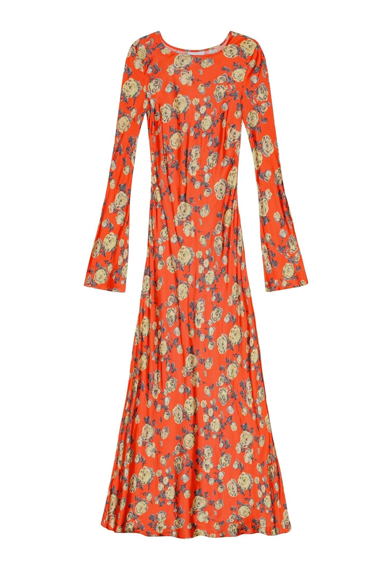 Robe longue à imprimé floral en satin - Poinciana