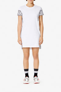 Robe t-shirt logo Kenzo liserés latéraux - White
