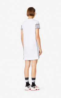 Robe t-shirt logo Kenzo liserés latéraux - White