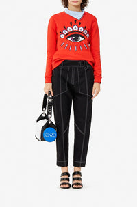 Eye embroidered sweatshirt - Medium Red