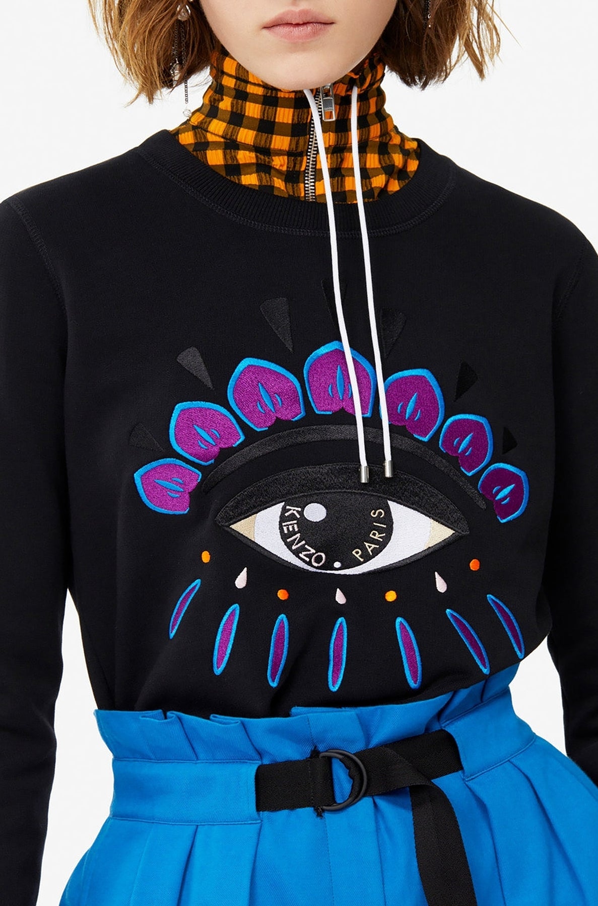 Eye embroidered sweatshirt - Black & Purple