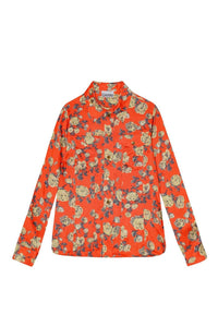 Chemise à imprimé floral en satin - Poinciana