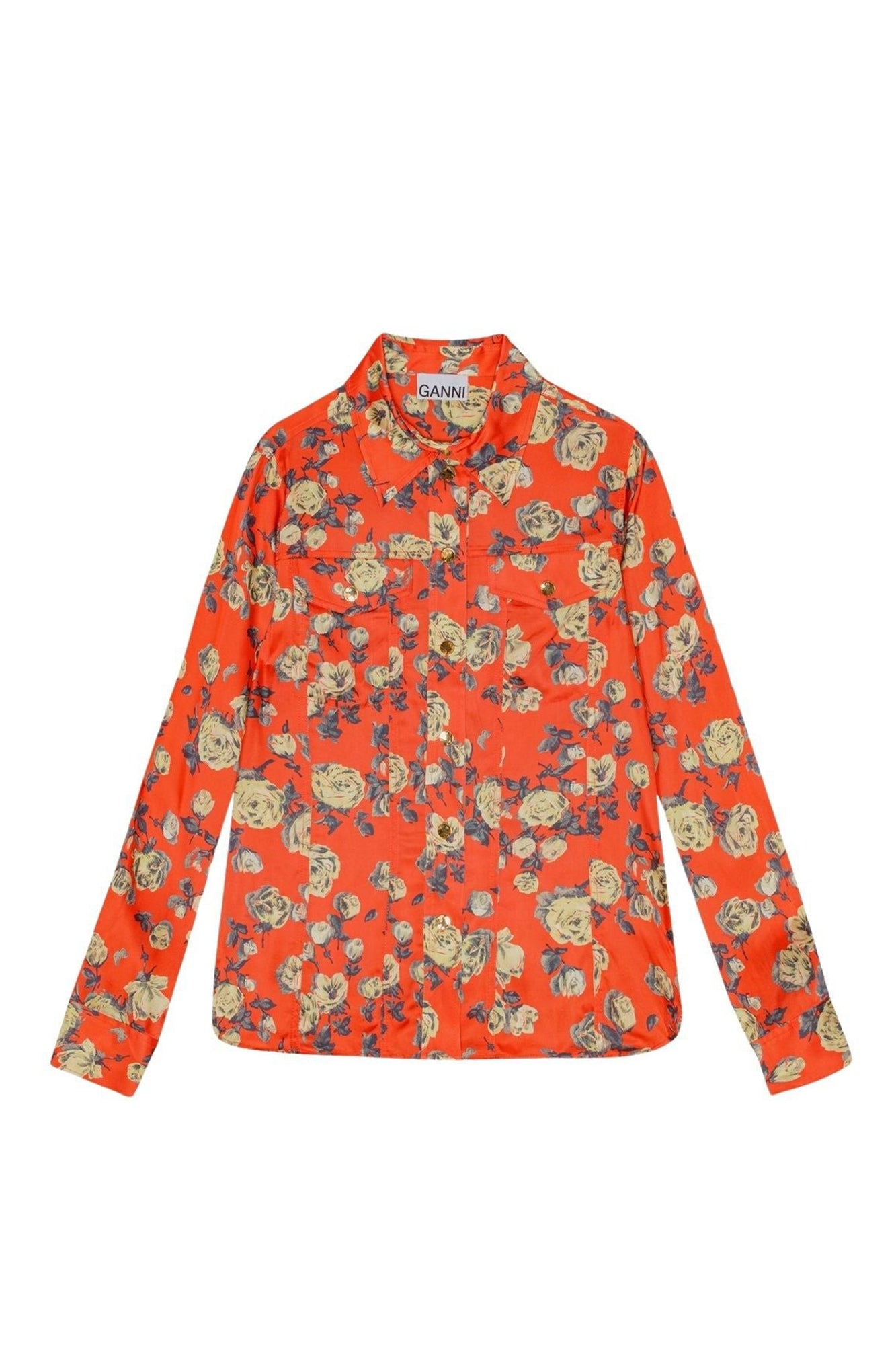 Chemise à imprimé floral en satin - Poinciana