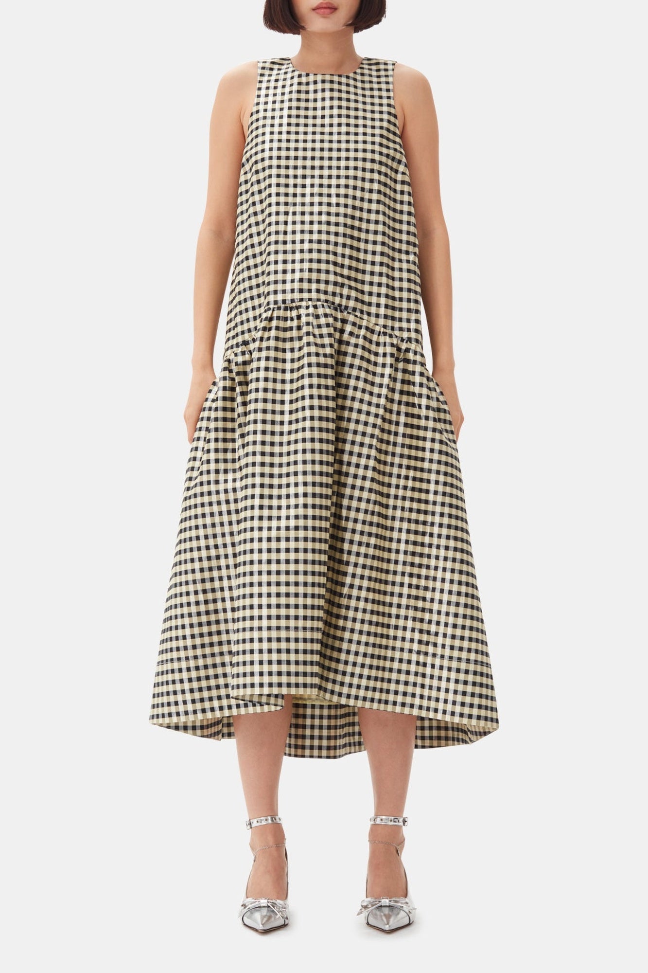 Jacquard midi dress - Lemon Icing