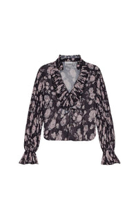 Blouse en georgette plissée à imprimé floral - Phantom