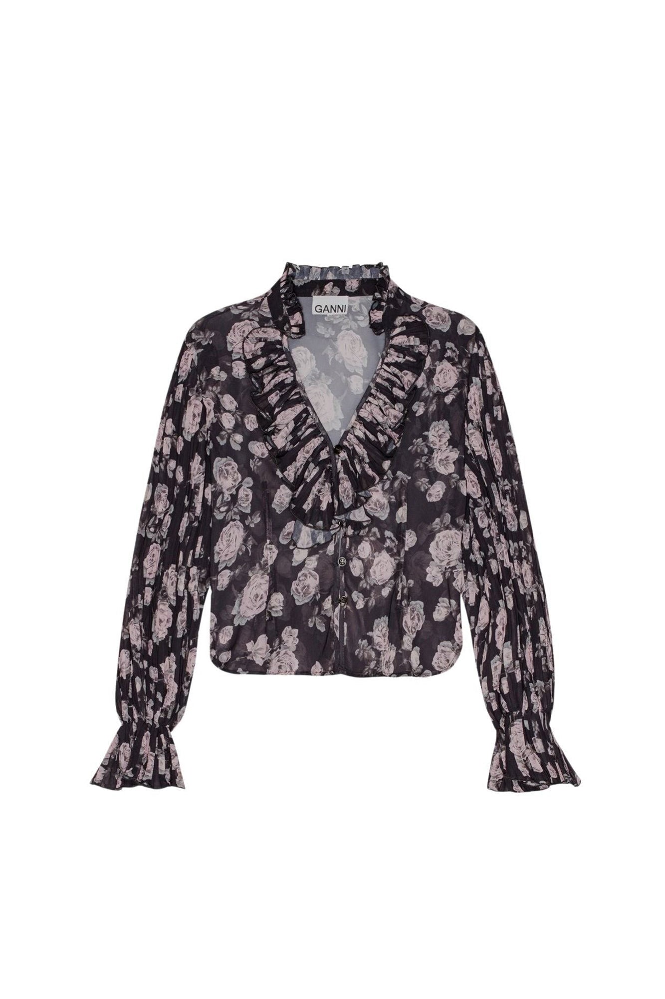Blouse en georgette plissée à imprimé floral - Phantom