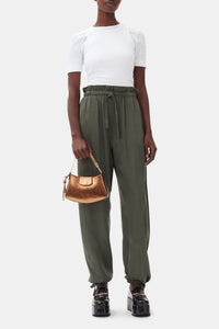 Pantalon avec cordon de serrage en satin - Climbing Ivy