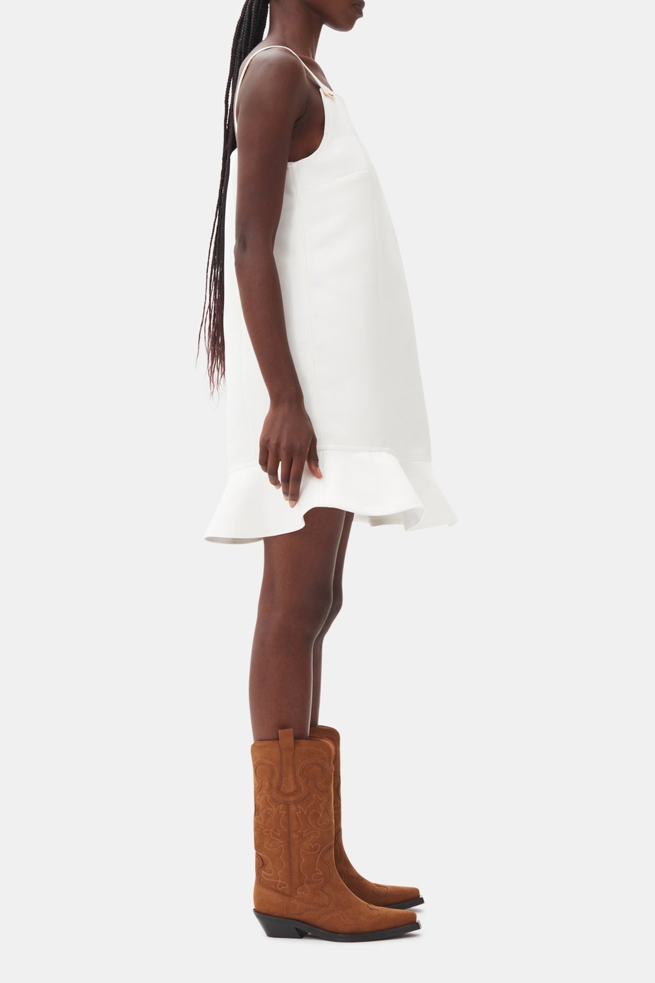 Robe courte en satin - Egret