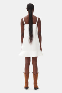 Robe courte en satin - Egret
