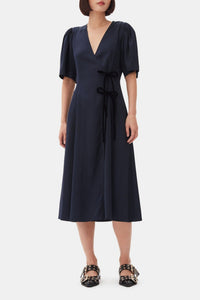 Robe midi manches ballon - Sky Captain
