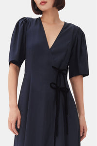 Robe midi manches ballon - Sky Captain