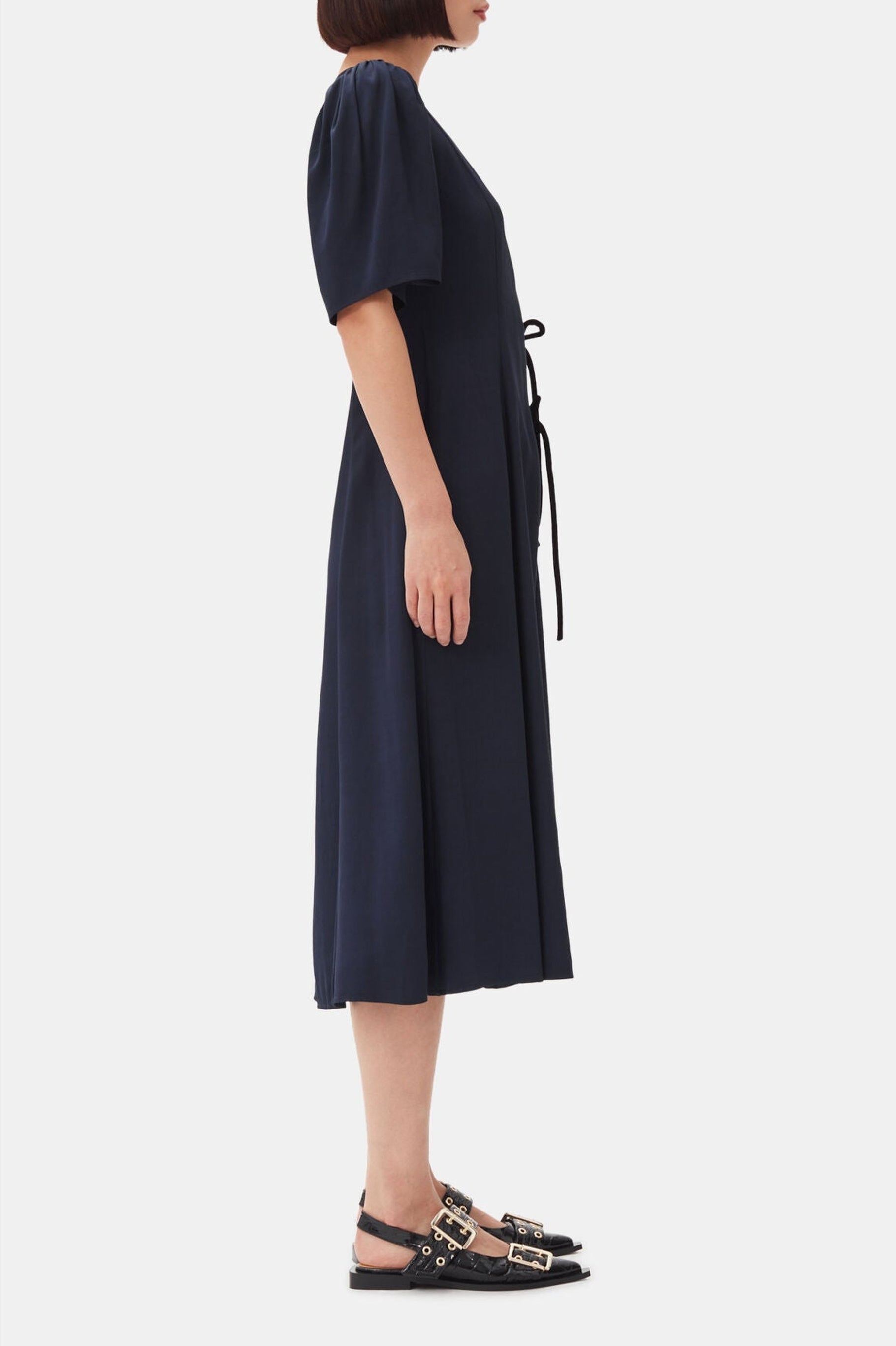Robe midi manches ballon - Sky Captain