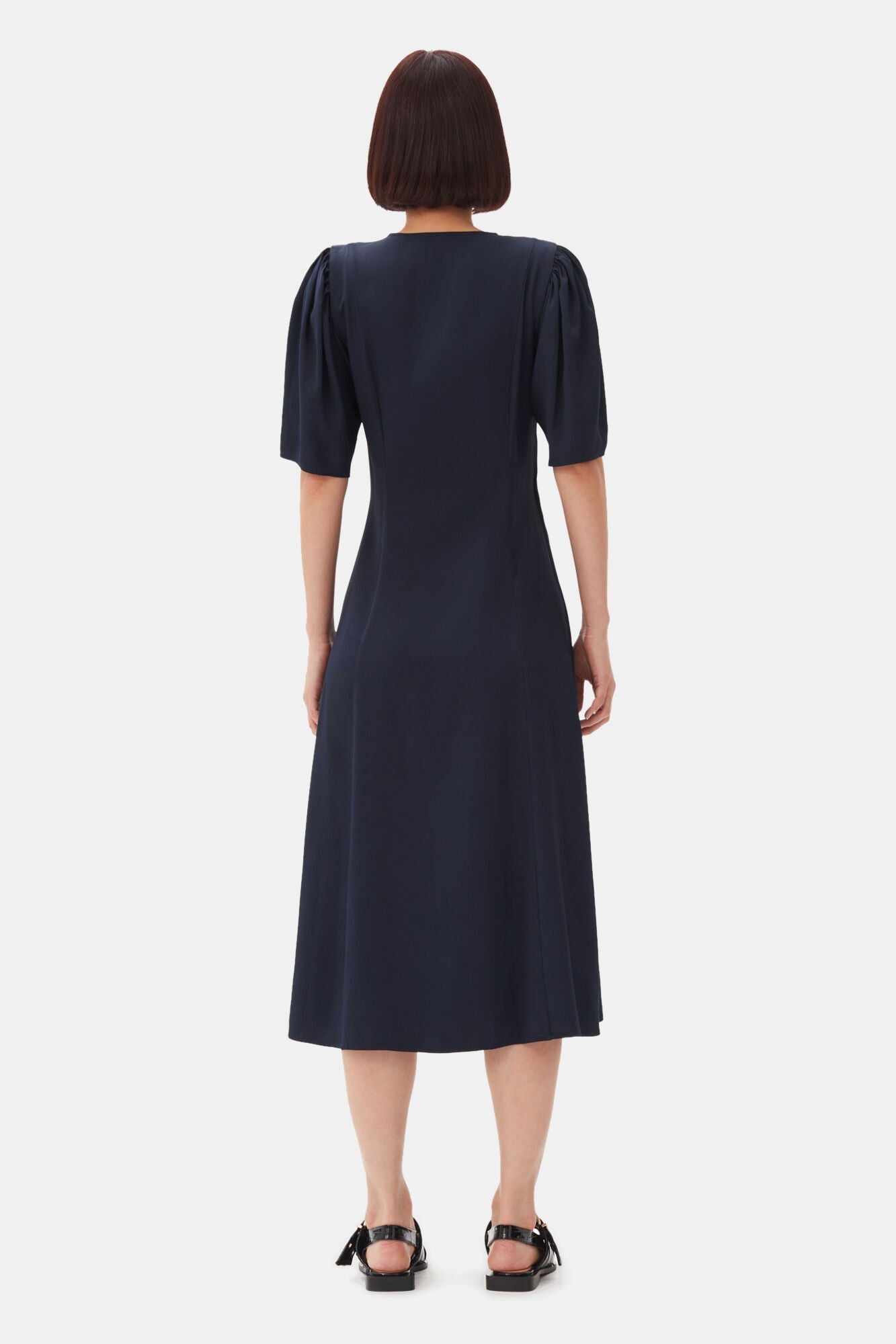 Robe midi manches ballon - Sky Captain