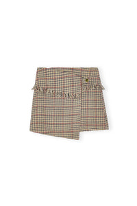Jupe courte asymétrique en laine - Tiger's Eye