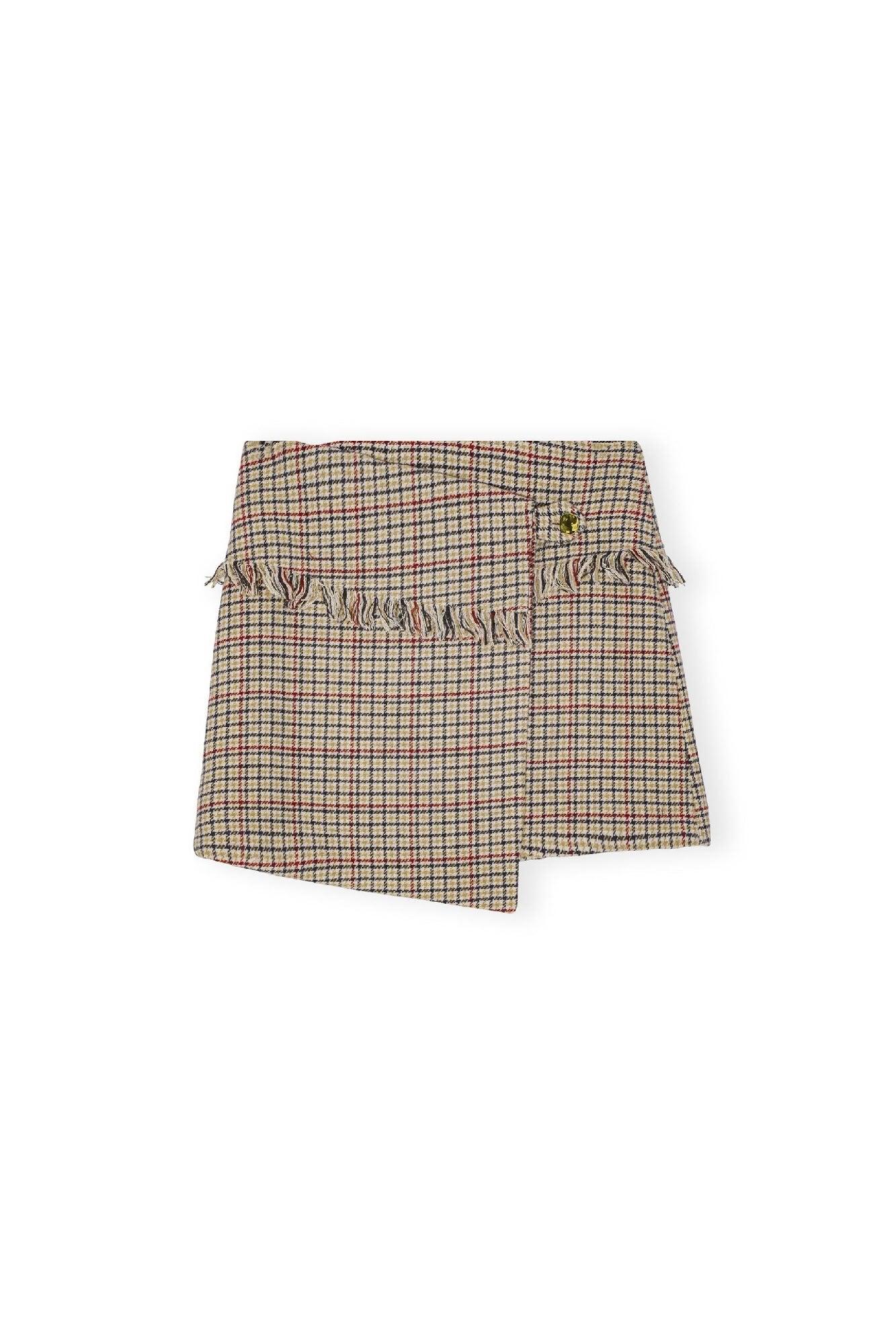 Jupe courte asymétrique en laine - Tiger's Eye