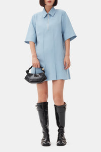 Robe courte en twill - Dusty Blue