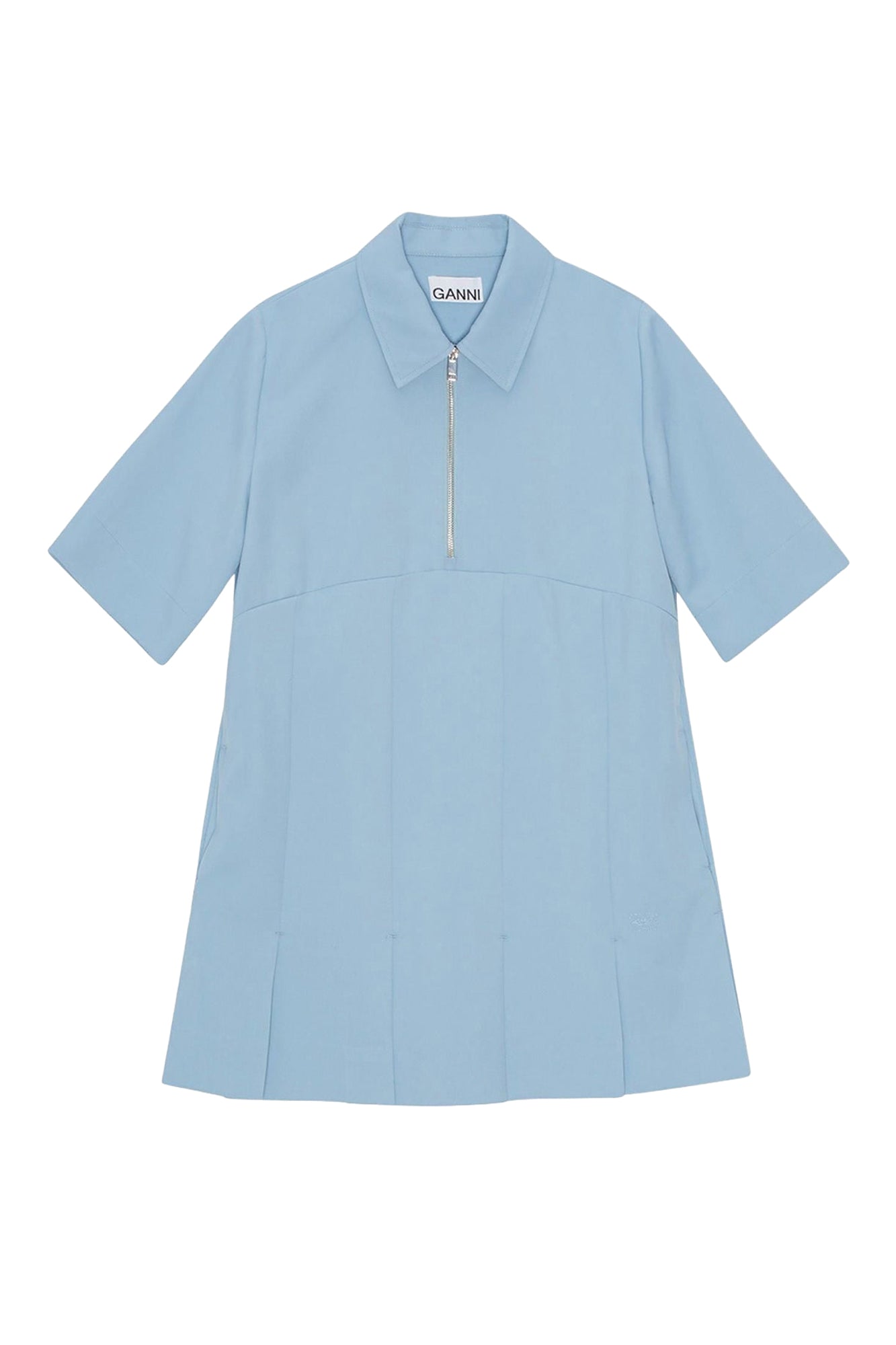 Robe courte en twill - Dusty Blue