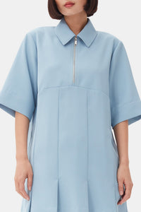 Robe courte en twill - Dusty Blue