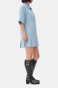 Robe courte en twill - Dusty Blue