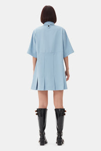 Robe courte en twill - Dusty Blue