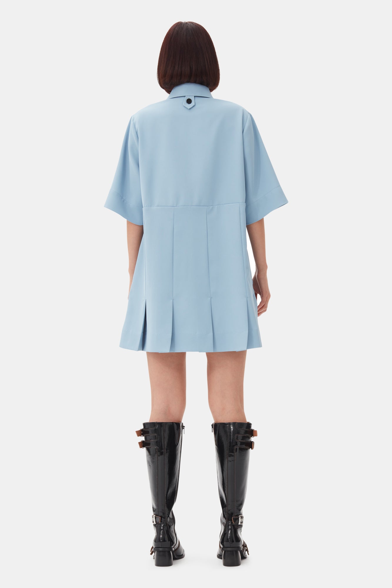 Robe courte en twill - Dusty Blue
