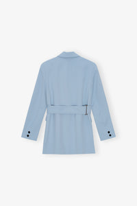 Blazer ceinturé en twill - Dusty Blue
