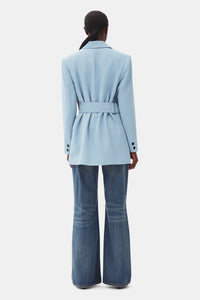 Blazer ceinturé en twill - Dusty Blue