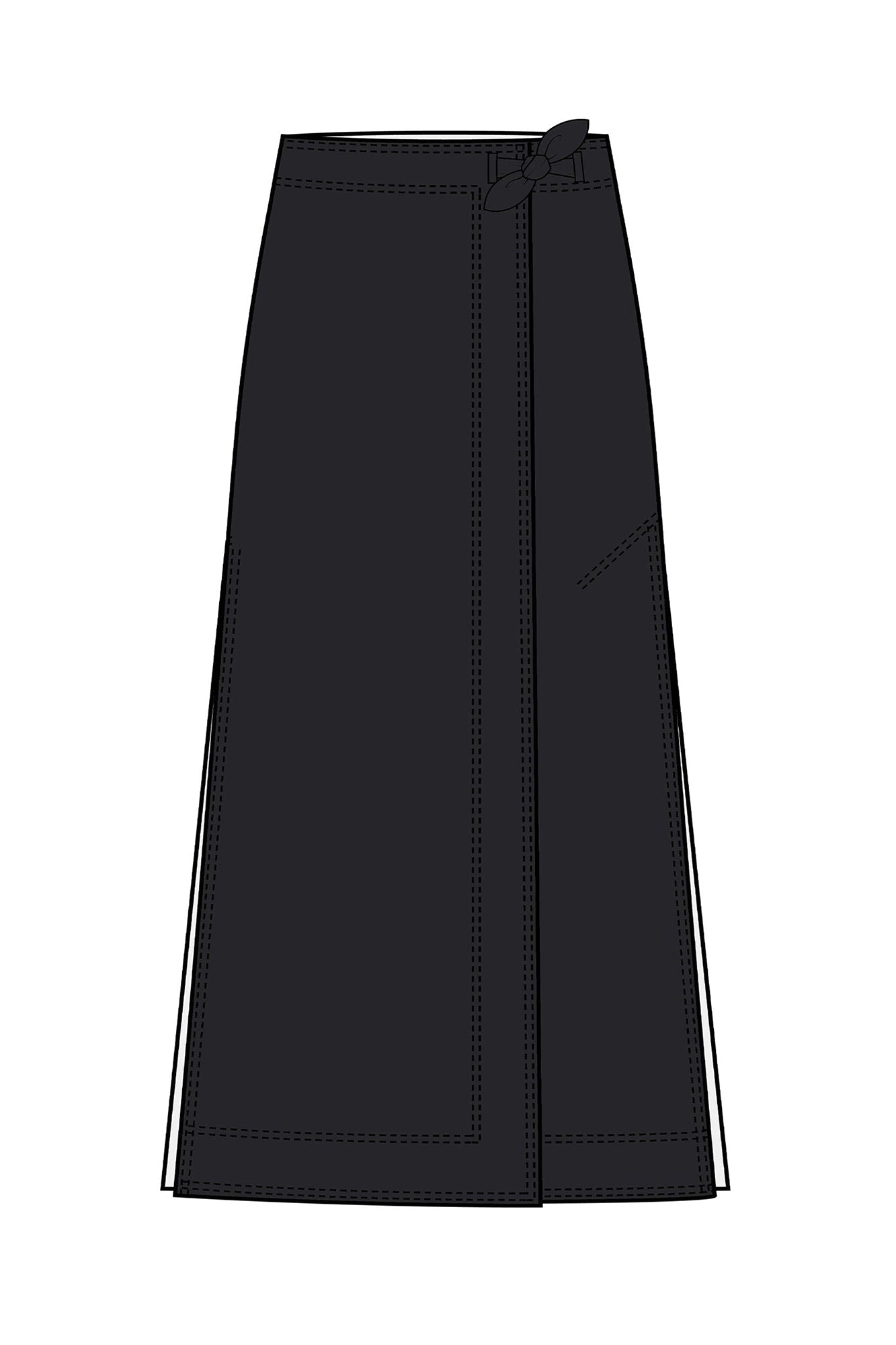 Jupe longue en toile - Black