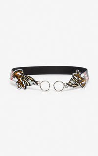 Bandoulière avec Logo Kenzo et Tiger en cuir - Black