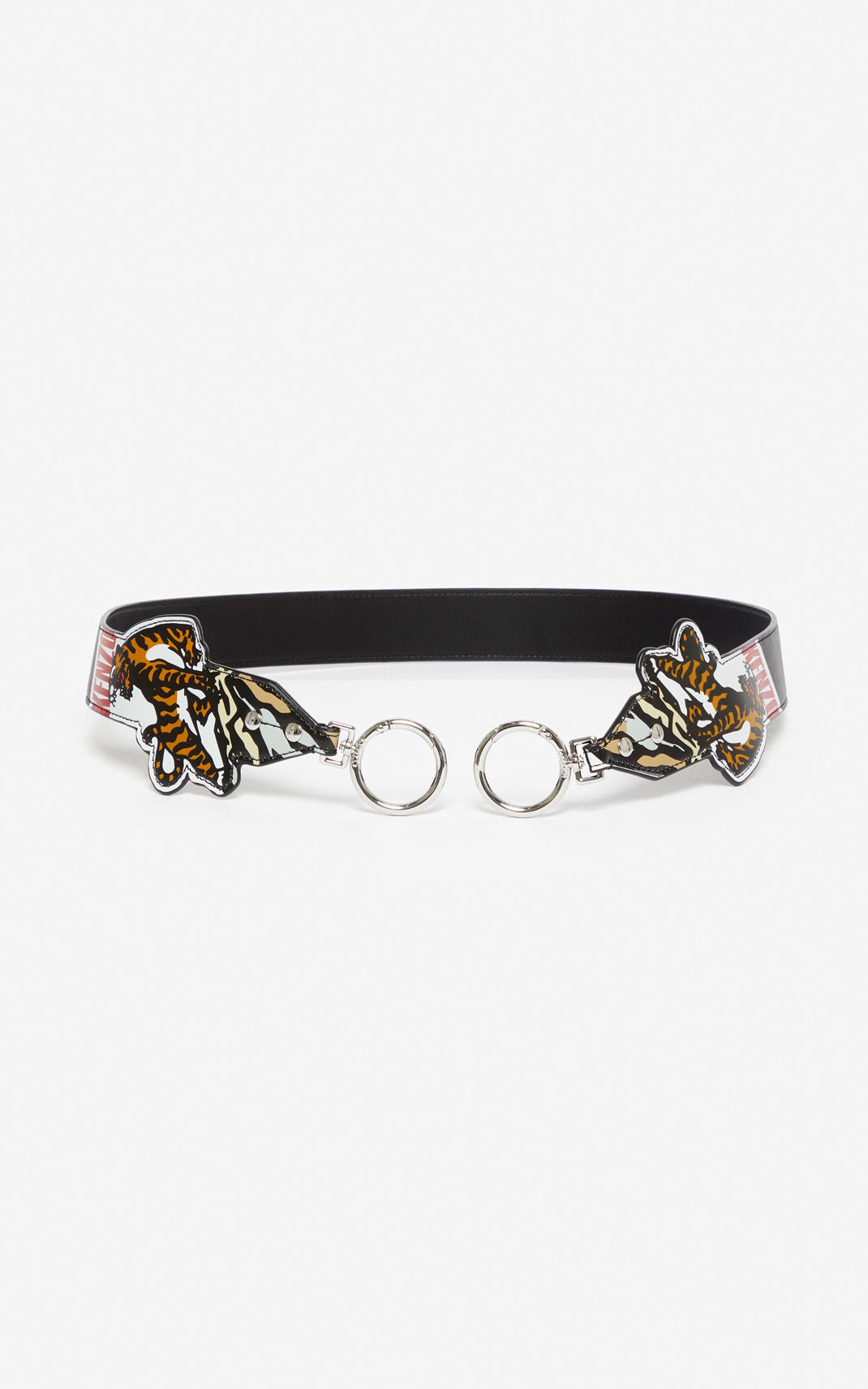 Bandoulière avec Logo Kenzo et Tiger en cuir - Black