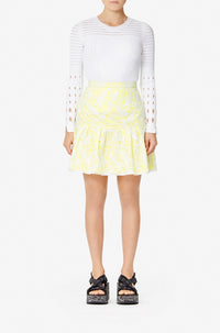 Flying Phoenix skater skirt - White