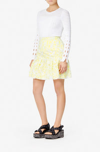 Flying Phoenix skater skirt - White