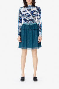 Jupe fluide en voile - Duck Blue
