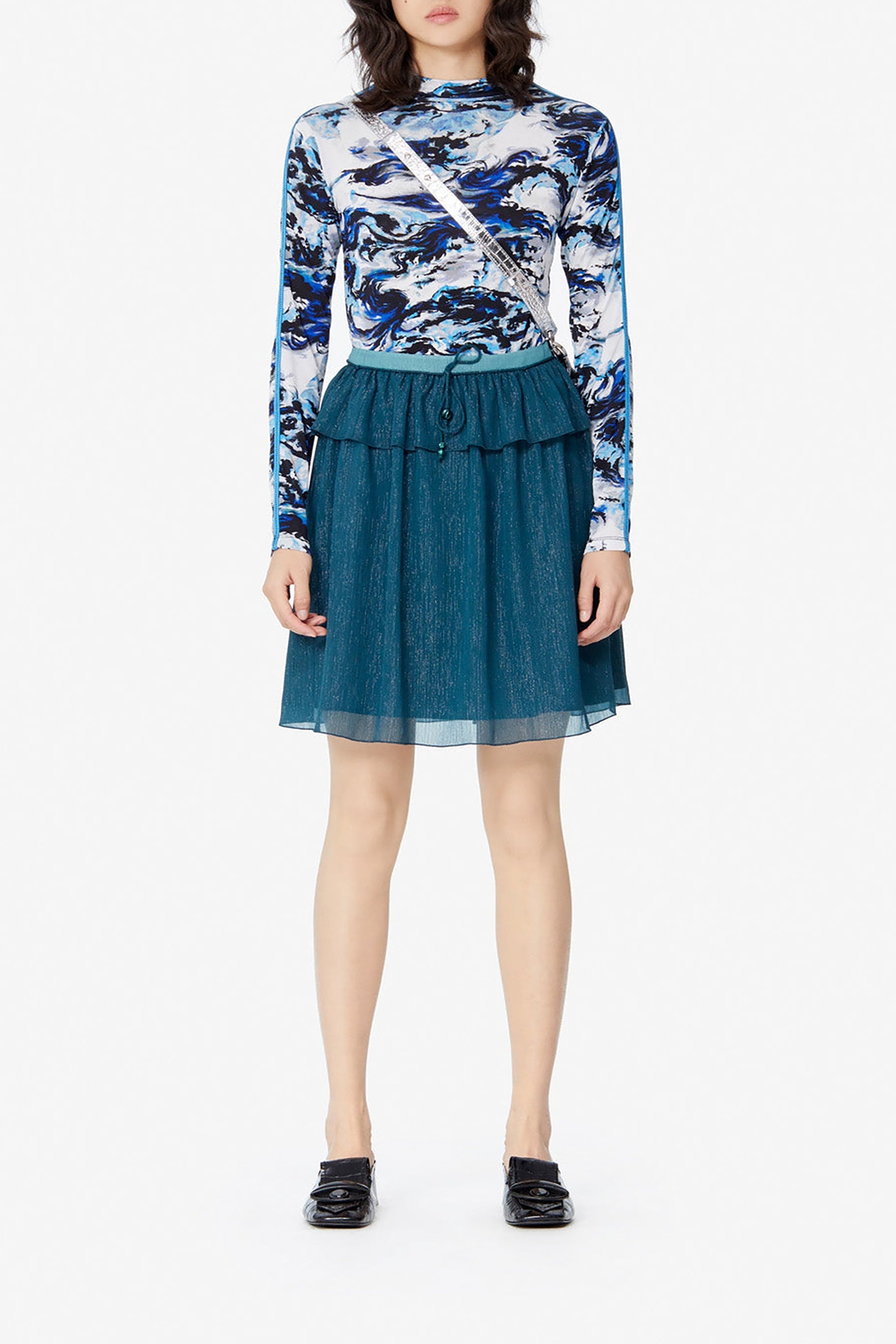 Jupe fluide en voile - Duck Blue