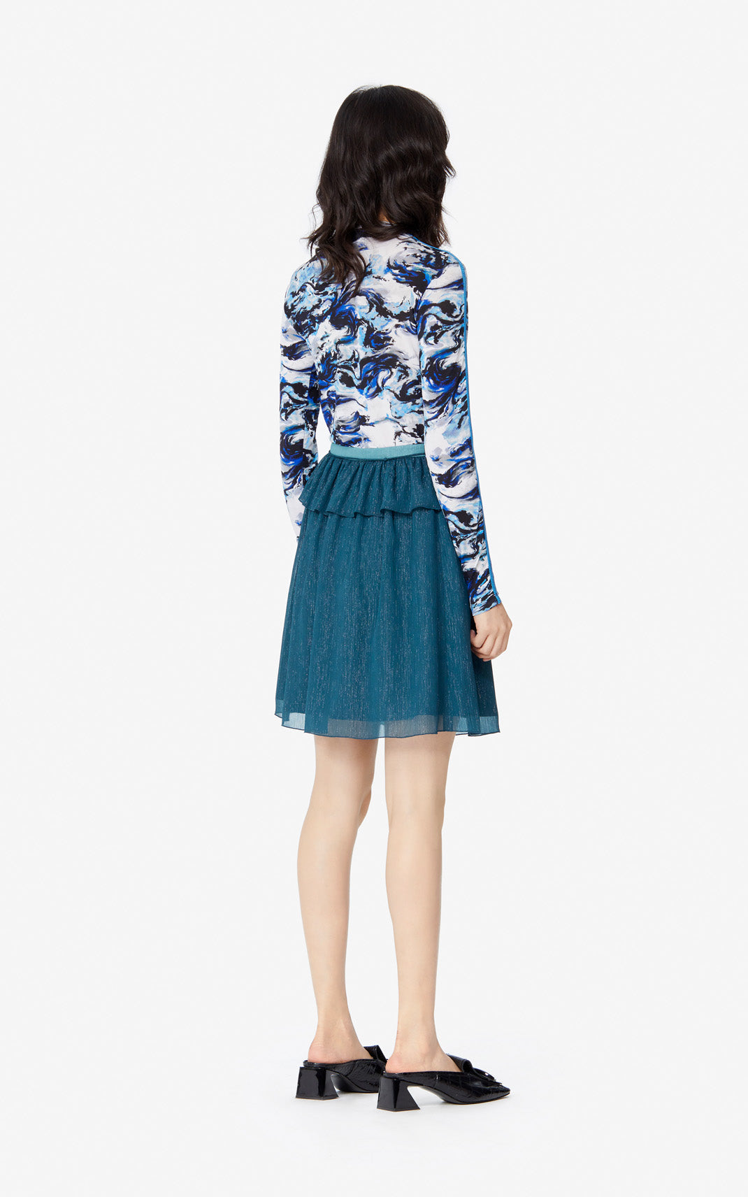 Jupe fluide en voile - Duck Blue