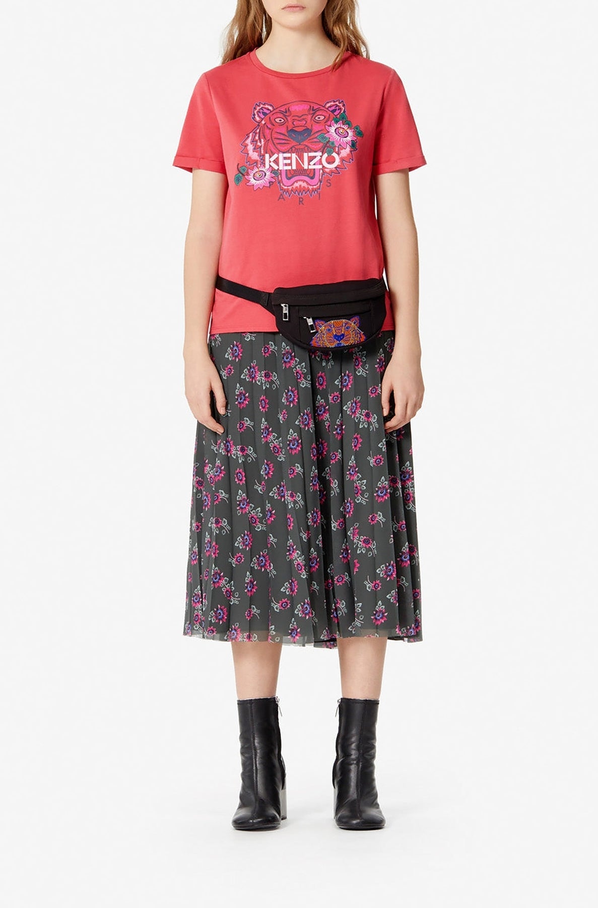 T-shirt Tiger Passion Flower - Coral