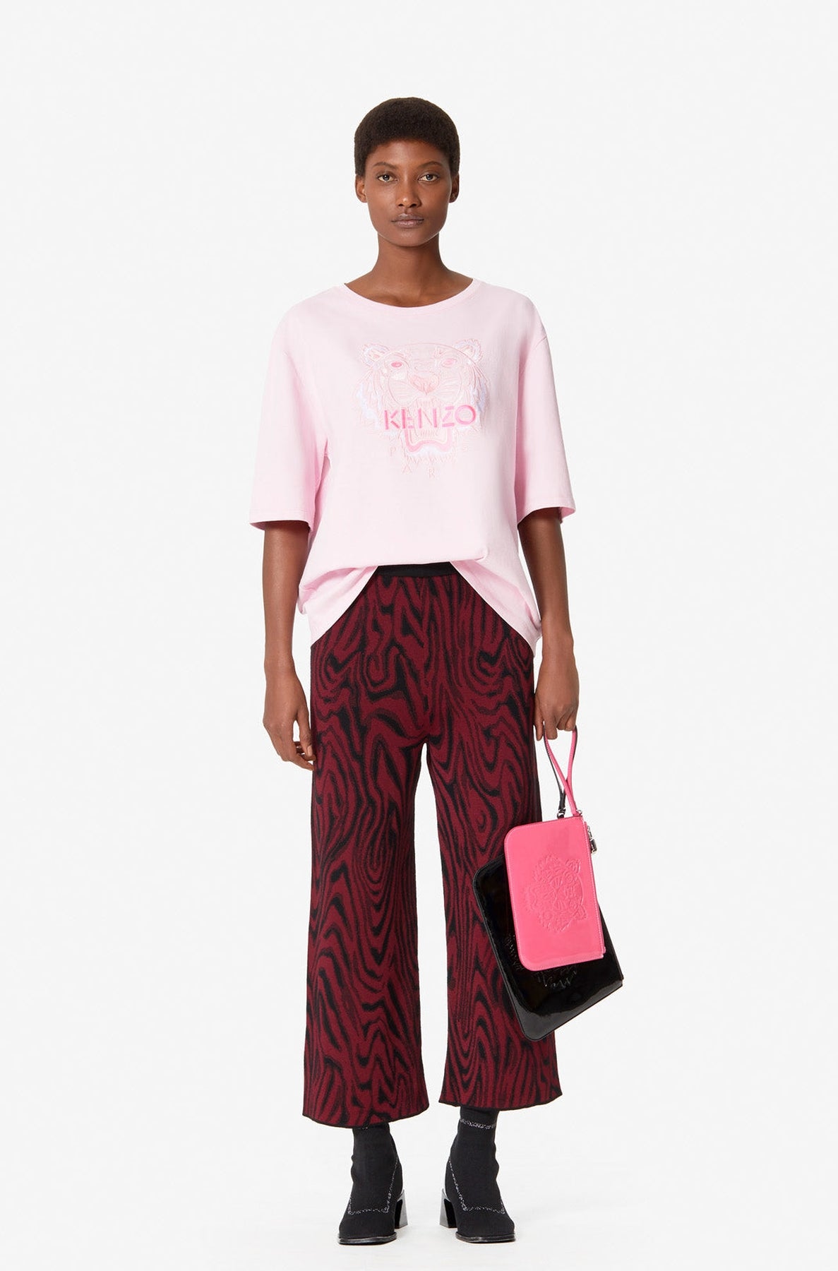 T-shirt Tigre monochrome - Pastel Pink