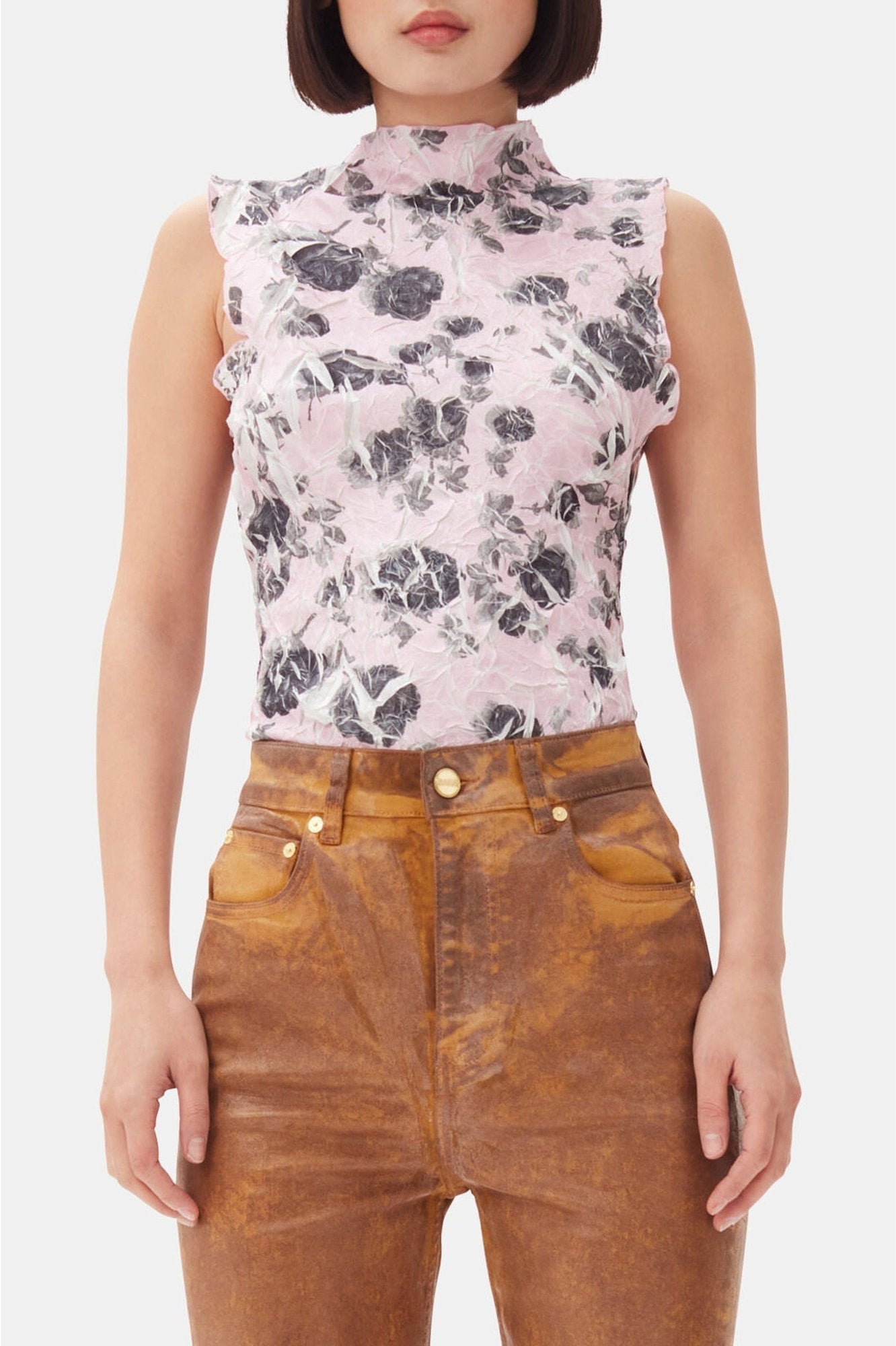 Top sans manches à imprimé fleuri - Corsage