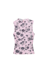 Sleeveless floral print top - Corsage