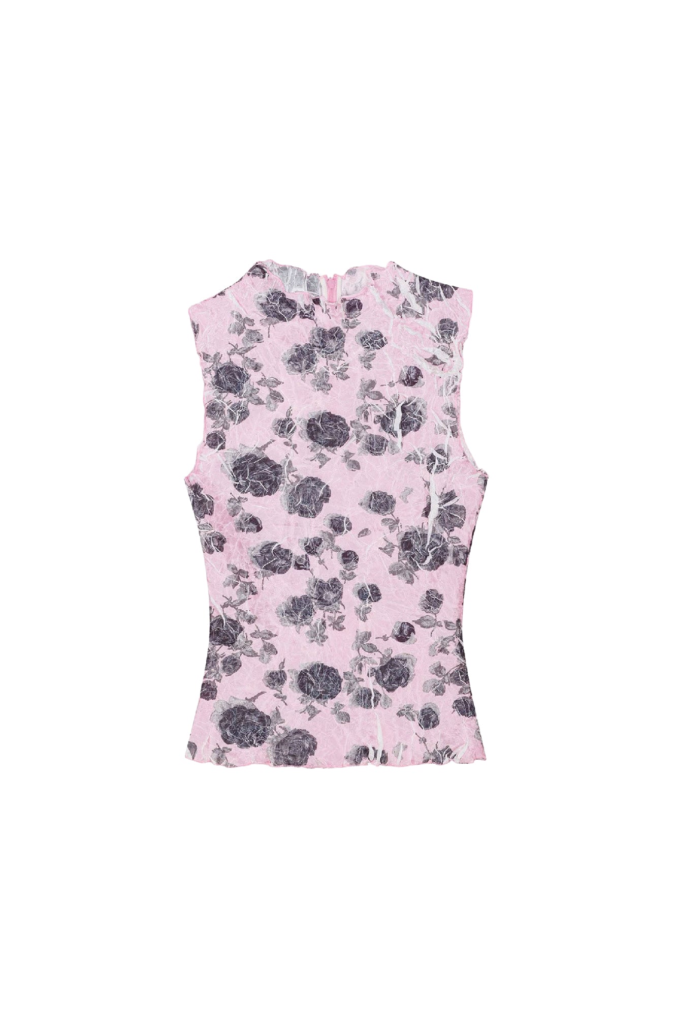 Sleeveless floral print top - Corsage