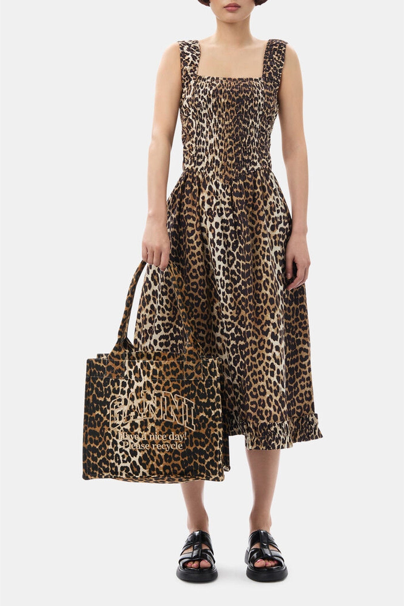 Robe midi à imprimé animal - Leopard